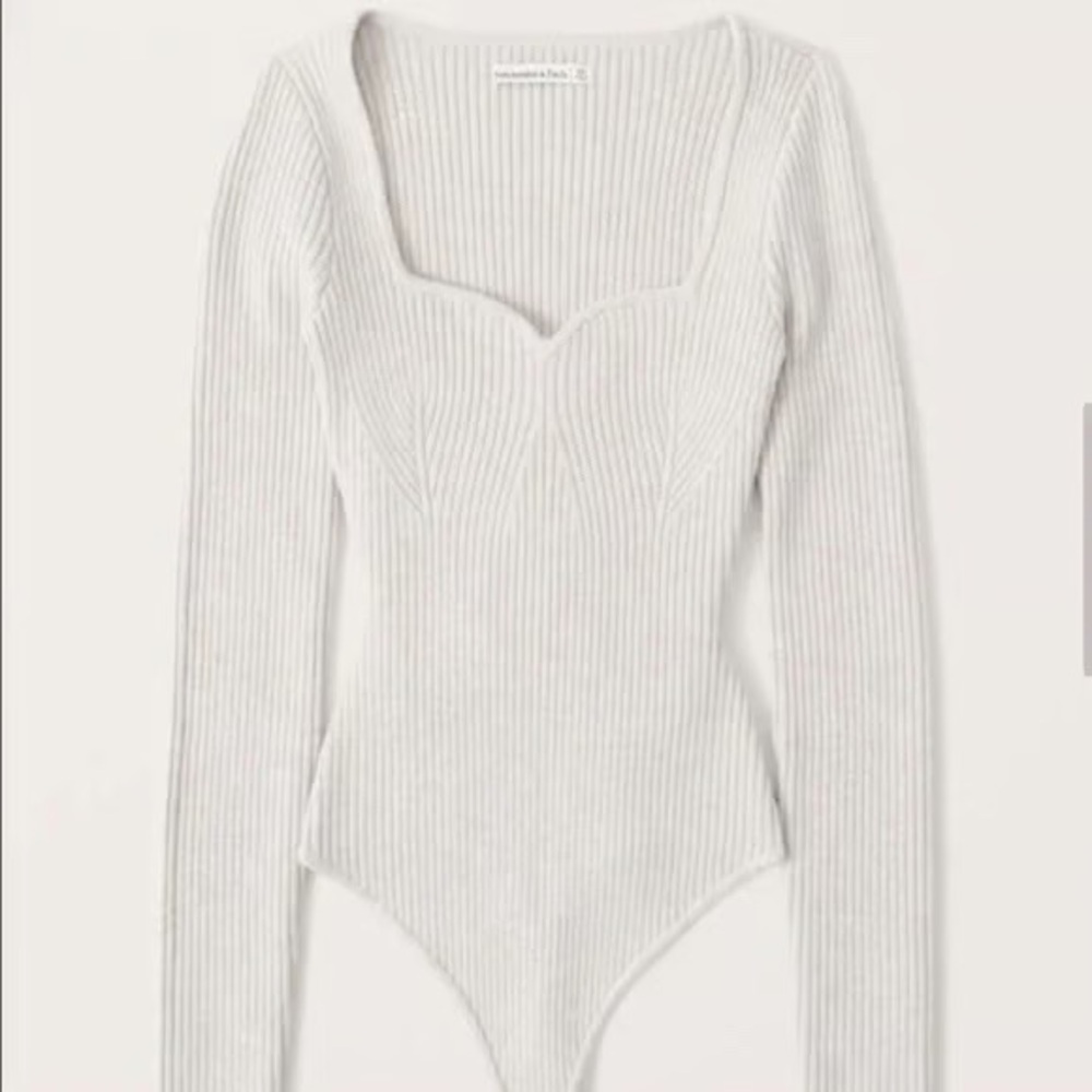 Abercrombie & Fitch Cream Ribbed Bodysuit